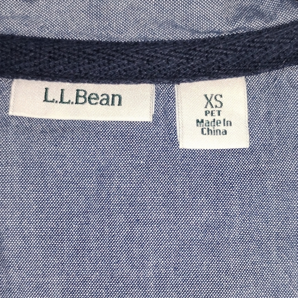 LL Bean Pullover Sweatshirt Womens XS Blue White Striped Mock Neck LS - Picture 5 of 16